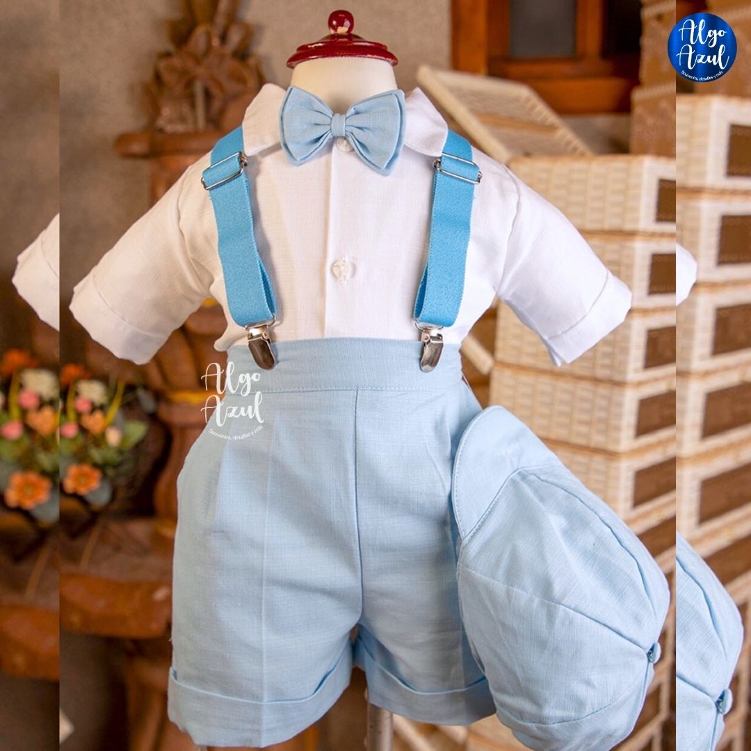 Traje de Bautizo de Niño- Modelo Enrique Celeste