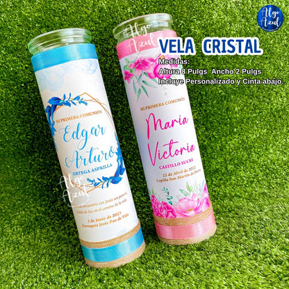 Vela para Primera Comunión y Confirmación - Cristal